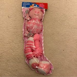 6pc Pink Dog Toy Christmas Stocking